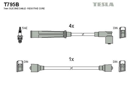 Провода высоковольтные, комплект TESLA T795B