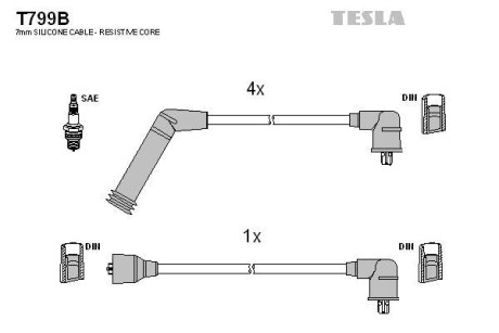 Провода высоковольтные, комплект TESLA T799B