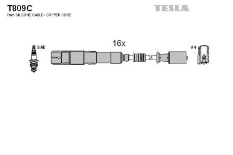 Провода высоковольтные, комплект TESLA T809C