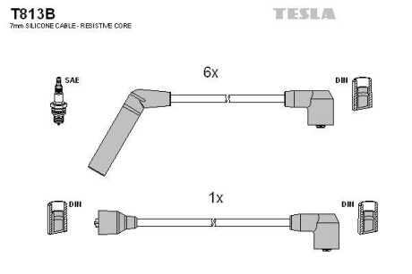 Провода высоковольтные, комплект TESLA T813B