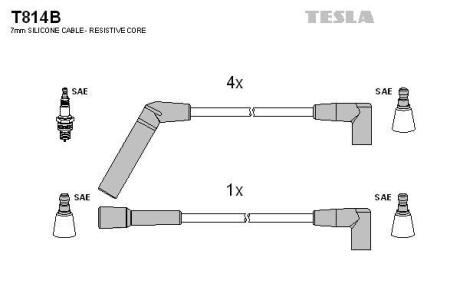 Провода высоковольтные, комплект TESLA T814B