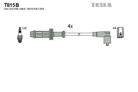 Провода высоковольтные, комплект TESLA T815B