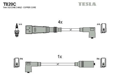 Провода высоковольтные, комплект TESLA T820C