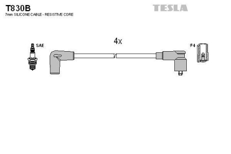 Провода высоковольтные, комплект TESLA T830B