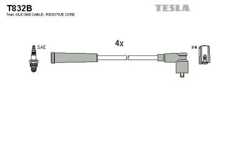 Провода высоковольтные, комплект TESLA T832B