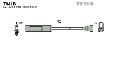 Провода высоковольтные, комплект TESLA T841B