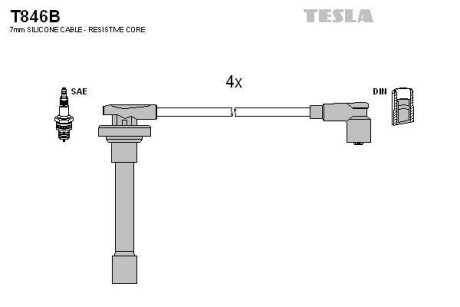 Провода высоковольтные, комплект TESLA T846B