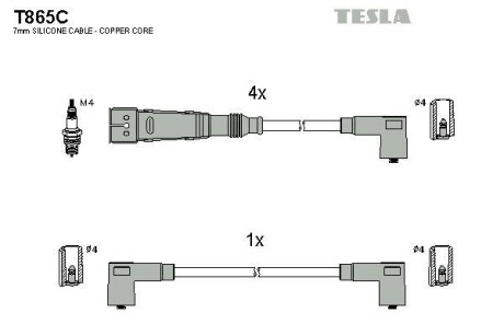 Провода высоковольтные, комплект TESLA T865C