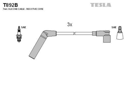 Провода высоковольтные, комплект TESLA T892B