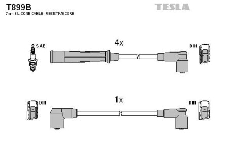 Провода высоковольтные, комплект TESLA T899B