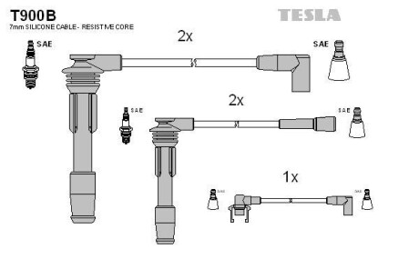 Провода высоковольтные, комплект TESLA T900B