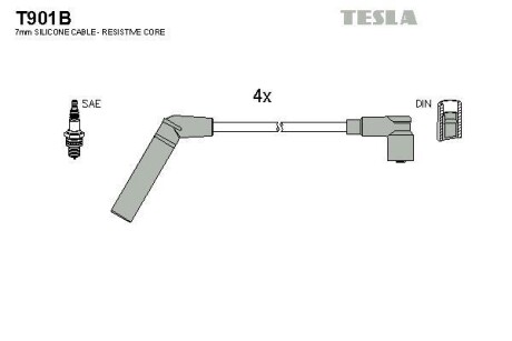 Провода высоковольтные, комплект TESLA T901B