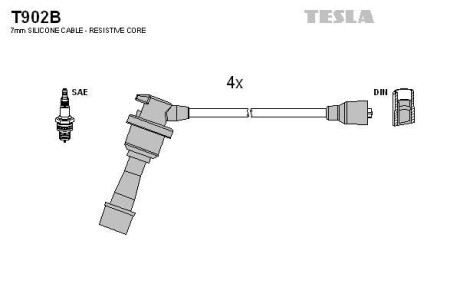 Провода высоковольтные, комплект TESLA T902B