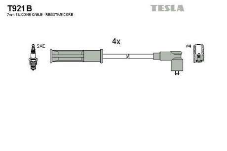 Провода высоковольтные, комплект TESLA T921B