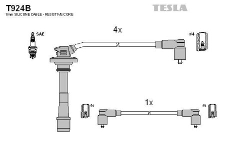 Провода высоковольтные, комплект TESLA T924B