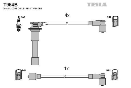 Провода высоковольтные, комплект TESLA T964B