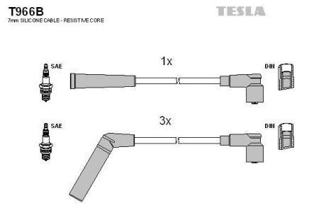 Провода высоковольтные, комплект TESLA T966B