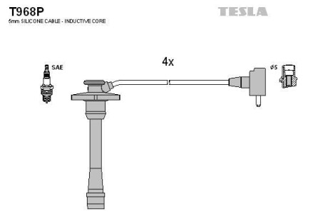 Провода высоковольтные, комплект TESLA T968P