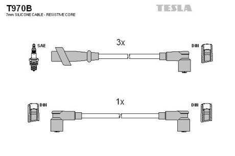 Провода высоковольтные, комплект TESLA T970B