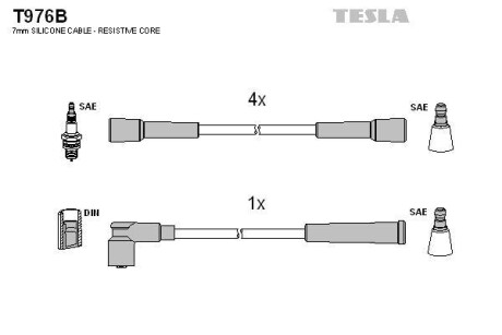 Провода высоковольтные, комплект TESLA T976B