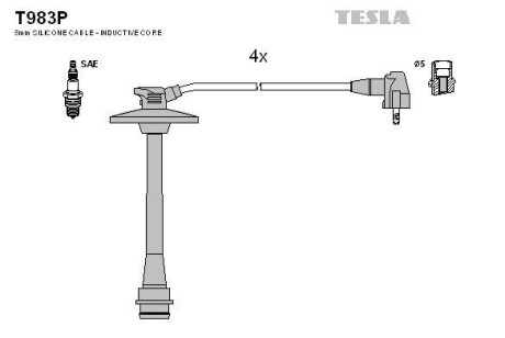 Провода высоковольтные, комплект TESLA T983P