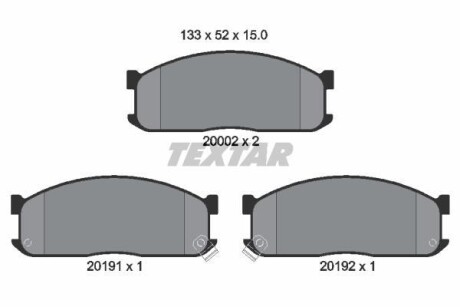 Тормозные колодки дисковые, комплект TEXTAR 2000201