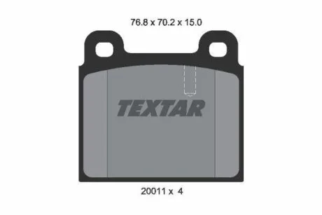 Тормозные колодки дисковые, комплект TEXTAR 2001107