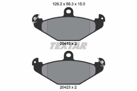 Тормозные колодки дисковые, комплект TEXTAR 2041001