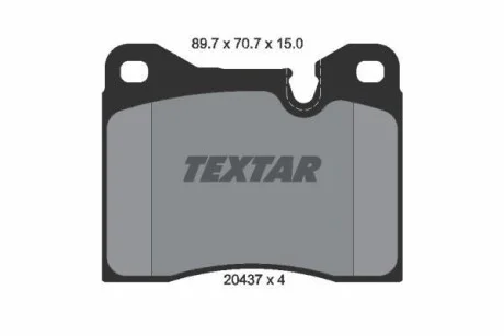Тормозные колодки дисковые, комплект TEXTAR 2043703