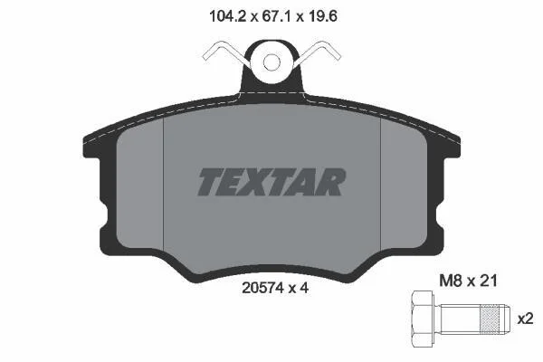 Тормозные колодки дисковые, комплект TEXTAR 2057402 (фото 1)