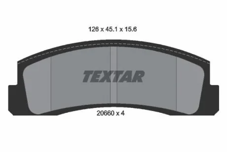 Тормозные колодки дисковые, комплект TEXTAR 2066001