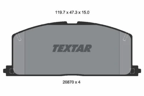Тормозные колодки дисковые, комплект TEXTAR 2087001