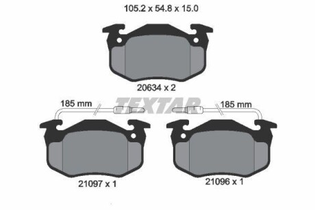 Тормозные колодки дисковые, комплект TEXTAR 2109601