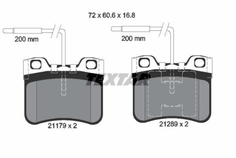 Тормозные колодки дисковые, комплект TEXTAR 2117902
