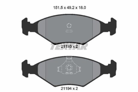 Тормозные колодки дисковые, комплект TEXTAR 2119301
