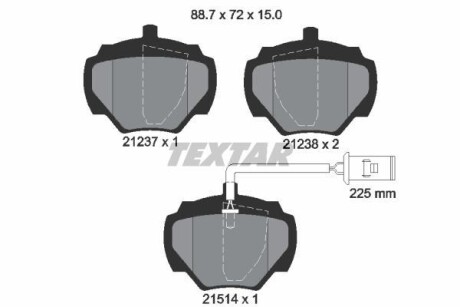 Тормозные колодки дисковые, комплект TEXTAR 2123701