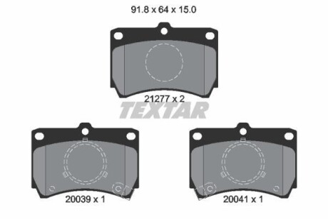 Тормозные колодки дисковые, комплект TEXTAR 2127702