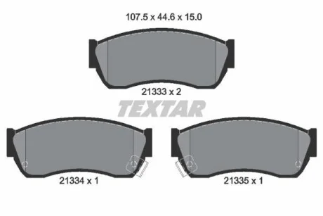 Тормозные колодки дисковые, комплект TEXTAR 2133301