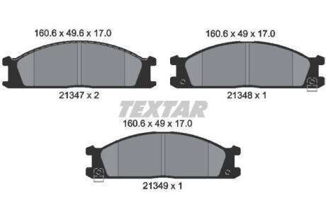 Тормозные колодки дисковые, комплект TEXTAR 2134702