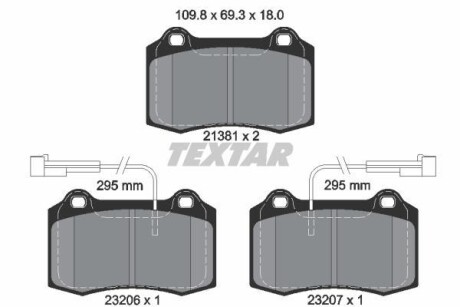 Тормозные колодки дисковые, комплект TEXTAR 2138103