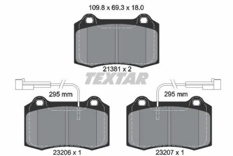 Тормозные колодки дисковые, комплект TEXTAR 2138103