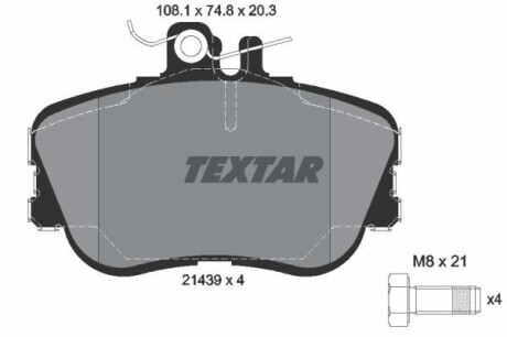 Тормозные колодки дисковые, комплект TEXTAR 2143905