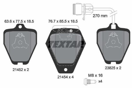 Тормозные колодки дисковые, комплект TEXTAR 2145201