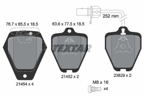 Тормозные колодки дисковые, комплект TEXTAR 2145401