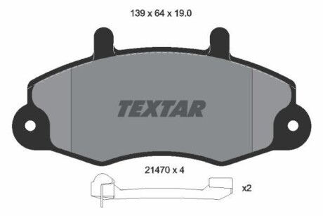 Тормозные колодки дисковые, комплект TEXTAR 2147002