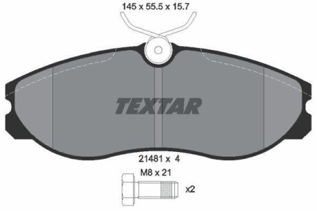 Тормозные колодки дисковые, комплект TEXTAR 2148101