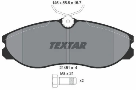 Тормозные колодки дисковые, комплект TEXTAR 2148101
