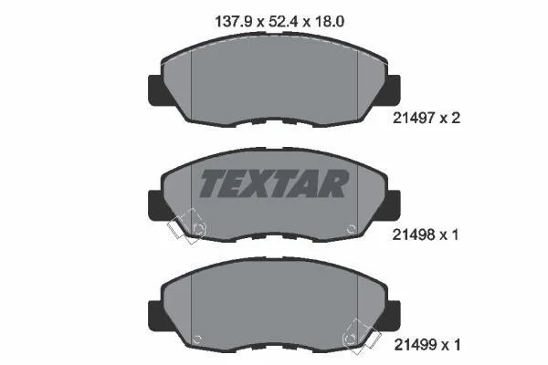 Тормозные колодки дисковые, комплект TEXTAR 2149701 (фото 1)