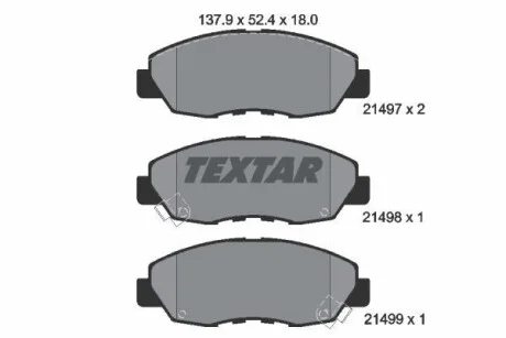 Тормозные колодки дисковые, комплект TEXTAR 2149701