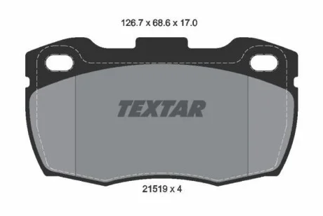 Тормозные колодки дисковые, комплект TEXTAR 2151902